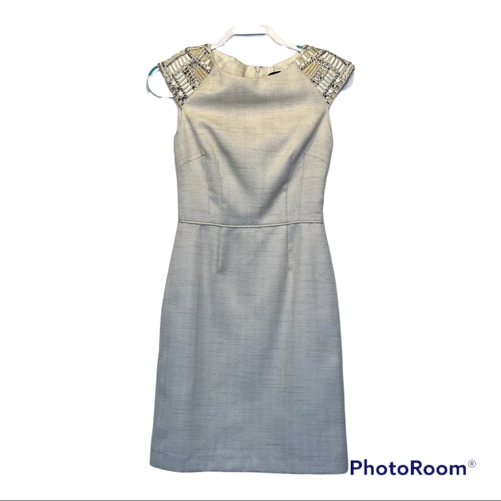 Tahari Arthur S. Levine Embellished Linen Dress